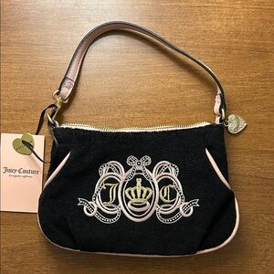 NWT Juicy Couture Black Clutch with Pink Trim